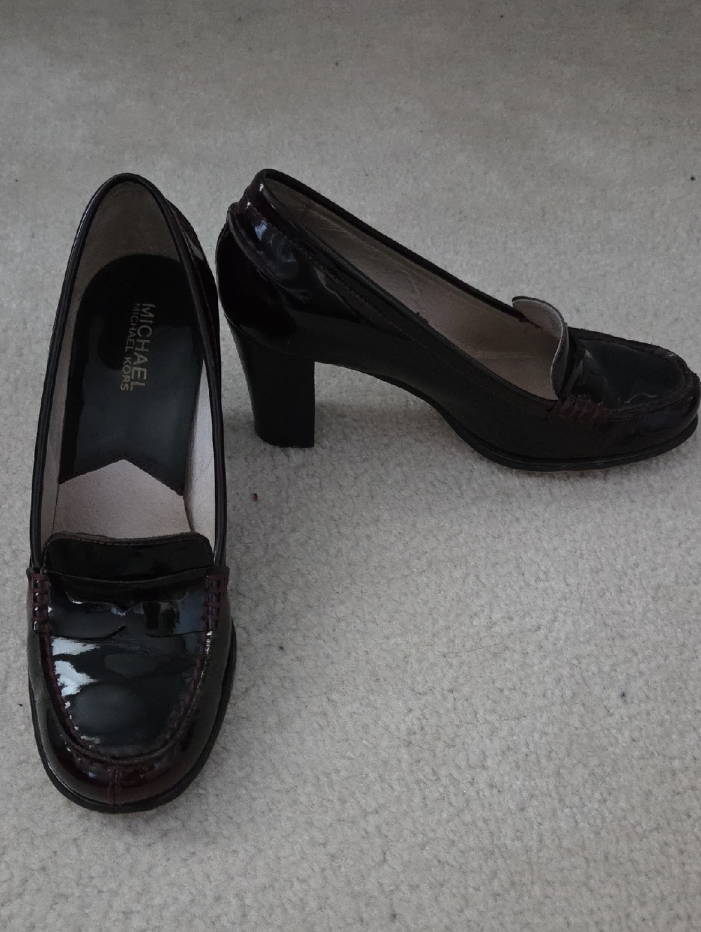 Michael Kors Buchanan Patent Loafer In Deep Red Oxblood